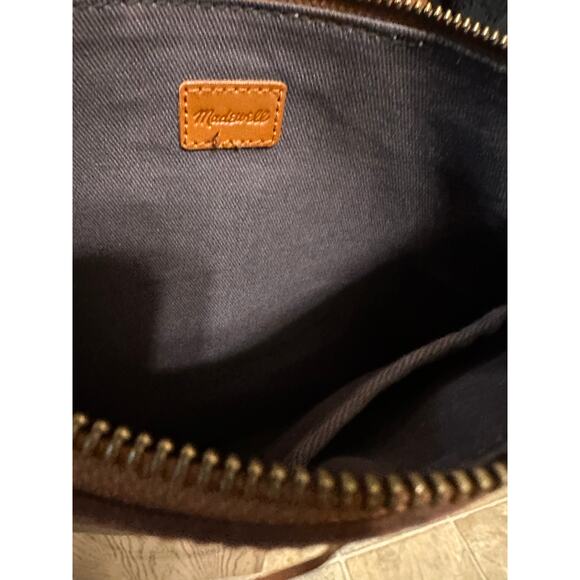 Madewell Brown Leather Double Handles Zipper Closure Satchel Shoulder Bag - Picture 9 of 9
